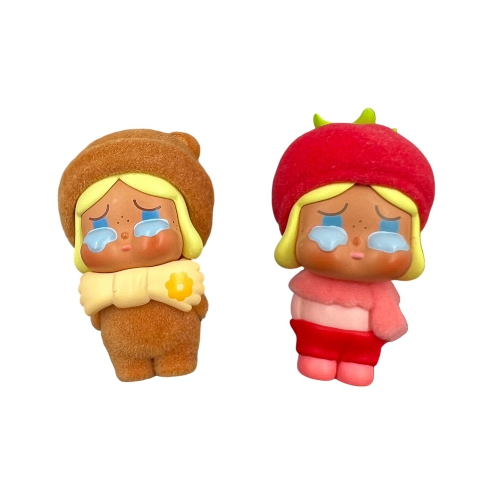 POP MART POP BEAN Fluffy & Cozy CRYBABY Fuzzy Bear Toasty Tomato Figure Lot 2pc